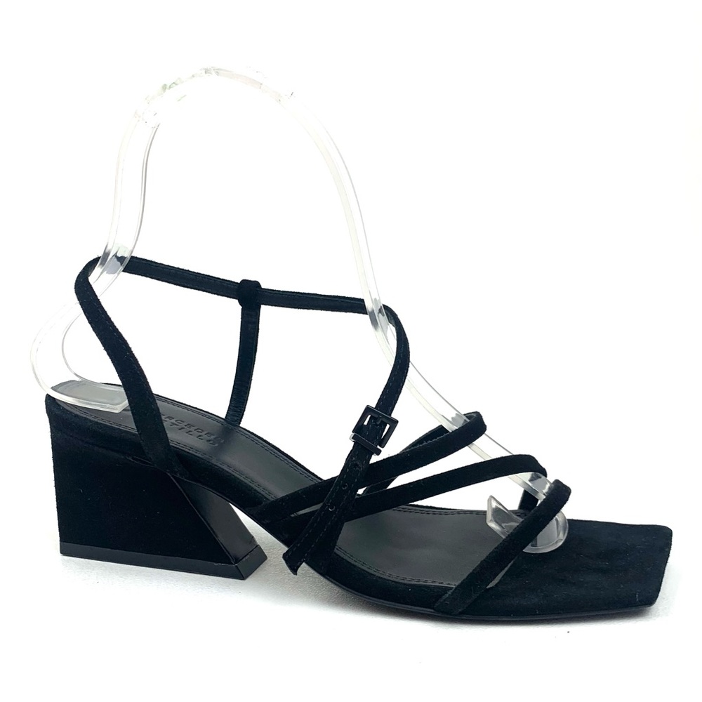 MERCEDES CASTILLO Black Strappy Block Heel Sandals